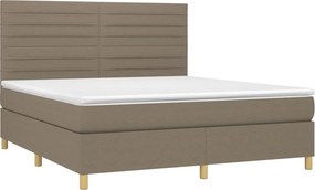 vidaXL Κρεβάτι Boxspring με Στρώμα Taupe 160x200 εκ. Υφασμάτινο