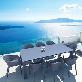 Σετ Τραπεζαρίας 9τμχ Vegas Sky Dark Grey 100X180/220Χ75εκ. - (), Χρώμα: DARK GREY - SIESTA