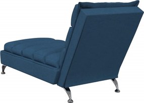 vidaXL Ανάκλιντρο Μπλε Υφασμάτινο με Μαξιλάρια