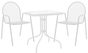 Σετ Κήπου Τραπεζαρία Watson - Tarete 3 τεμ Λευκό Μέταλλο με Τραπέζι 70x70x70εκ. 70x70x70 εκ.