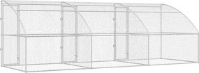 VidaXL Κλουβί Σκύλου 3 τμχ. Ασημί 6 x 2 x 2 m Γαλβανισμένος χάλυβας