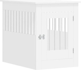 vidaXL Κλουβί Σκύλου Λευκό 55 x 80 x 68 εκ. από Επεξεργασμένο Ξύλο