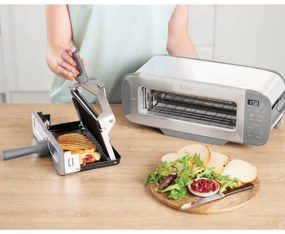 Τοστιέρα Ninja 3σε1 ST200EUWH, 2400W, 7 προγράμματα, ρύθμιση θερμοκρασίας, ψησταριά, απόψυξη, αναθέρμανση, οριζόντια λειτουργία, λευκό
