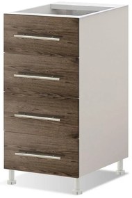 Floor Kitchen Cabinet with 4 drawers EMMA 40 cm Dark Brown 40x56.5x82 εκ.