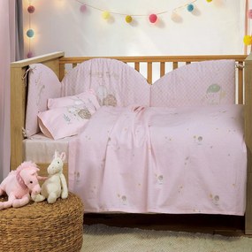 Σεντόνια Βρεφικά Cute Snail (Σετ 3τμχ) Pink Nef-Nef Homeware Κούνιας 120x170cm 100% Βαμβάκι