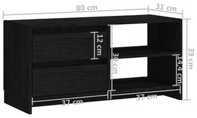 ΈΠΙΠΛΟ ΤΗΛΕΟΡΑΣΗΣ ΜΑΥΡΟ 80 X 31 X 39 ΕΚ. ΑΠΟ ΜΑΣΙΦ ΞΥΛΟ ΠΕΥΚΟΥ 809898