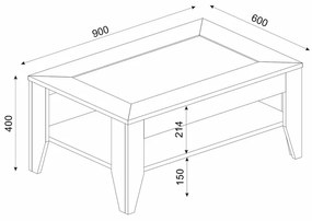 ΤΡΑΠΕΖΑΚΙ ΣΑΛΟΝΙΟΥ MADURA MEGAPAP ΑΠΟ ΜΕΛΑΜΙΝΗ ΧΡΩΜΑ SAPPHIRE OAK 90X60X40ΕΚ.