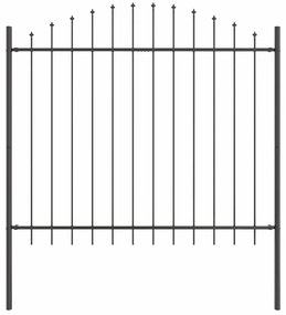 vidaXL Φράχτης Κήπου  με Καπάκι, Γκρι, 10.2x1.5 μ, Χάλυβας