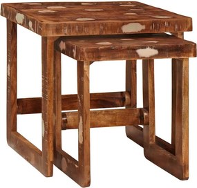 vidaXL Ένθετα τραπέζια 2 τμχ. Καφέ 46 x 46 x 45 εκ.