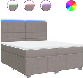 vidaXL Κρεβάτι Boxspring με Στρώμα Taupe 200x200 εκ. Υφασμάτινο