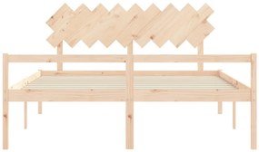 vidaXL Κρεβάτι Ηλικιωμένου με Κεφαλάρι Μασίφ Ξύλο Super King Size