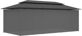 vidaXL Κιόσκι με Κουρτίνες Ανθρακί 600 x 298 x 270 εκ.
