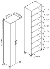 Ντουλάπα - Παπουτσοθήκη Lilly Megapap χρώμα λευκό 49x32x178εκ.