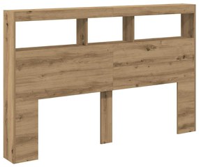 vidaXL Κεφαλάρι με Αποθηκευτικό Χώρο &amp; LED Artisan Δρυς 160x17x102 εκ.