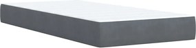 vidaXL Κρεβάτι Boxspring με Στρώμα Σκούρο Γκρι 90x190 εκ. Βελούδινο