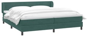 vidaXL Box Spring κρεβάτι με στρώματα σκούρο πράσινο Βελούδινο