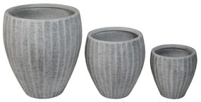 ΣΕΤ 3ΤΜΧ ΓΛΑΣΤΡΕΣ ΣΤΡΟΓΓΥΛΕΣ ΣΕΙΡΑ GARDENER HM4728 FIBERCLAY-ΧΡΩΜΑ CEMENT Φ49.5x56Υεκ