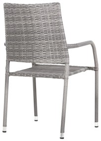 Καρέκλα - Πολυθρόνα MORNER C6074.02 Μεταλλική με Γκρί Rattan 55x58x87Υ εκ. 55x58x87 εκ.