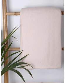 Κουβέρτα πικέ cotton Beige Υπέρδιπλη (230x265)