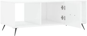 vidaXL Τραπεζάκι Σαλονιού Γυαλ. Λευκό 102x50x40 εκ. Επεξεργ. Ξύλο