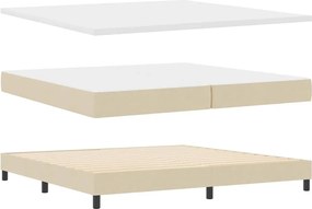 vidaXL Κρεβάτι με ελατήρια με στρώμα Κρεμ 200 x 200 cm ύφασμα