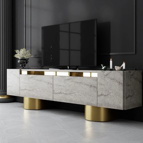 Έπιπλο Τηλεόρασης Τραβερτίνη / Χρυσό CLABE 180x30x16