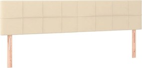 vidaXL Κρεβάτι Boxspring με Στρώμα Κρεμ 180x200 εκ. Υφασμάτινο