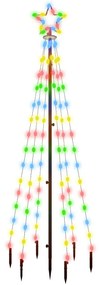 vidaXL Χριστουγεννιάτικο Δέντρο Με Ακίδα 108 LED Πολύχρωμο 180 εκ.
