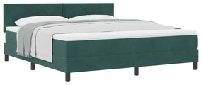 vidaXL κρεβάτι Box Spring με στρώμα  Σκούρο Πράσινο Υπερ Βασιλικό Βελούδο