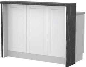 Πάγκος νησίδας Tahoma-Μήκος: 135 εκ.-Λευκό ματ-Black Stone