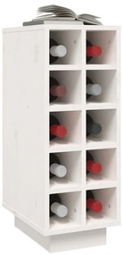 vidaXL Κάβα Κρασιών Λευκή 23 x 34 x 61 εκ. από Μασίφ Ξύλο Πεύκου