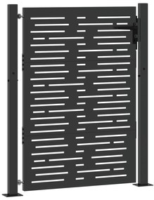 vidaXL Πύλη Κήπου Μαύρο 105 x 125 cm Ατσάλι με Επικάλυψη Πούδρας