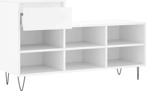 vidaXL Παπουτσοθήκη Λευκή 102x36x60 εκ. από Επεξεργασμένο Ξύλο