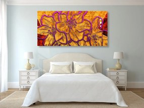 Εικόνα από αφηρημένα πολύχρωμα λουλούδια - 120x60