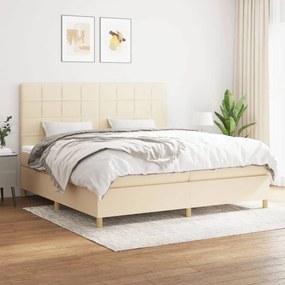 ΚΡΕΒΑΤΙ BOXSPRING ΜΕ ΣΤΡΩΜΑ ΚΡΕΜ 200X200 ΕΚ. ΥΦΑΣΜΑΤΙΝΟ 3142366