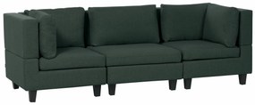 Πολυμορφικός καναπές Berwyn 1756, Πράσινο, 228x76x80cm, Πόδια: Πλαστική ύλη,Ευκάλυπτος