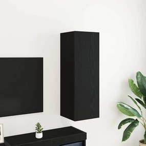 vidaXL Τοίχου Μονάδα Τηλεόρασης Μαύρη Δρυς - 30.5 x 30 x 90 εκ, Από Επεξεργασμένο Ξύλο