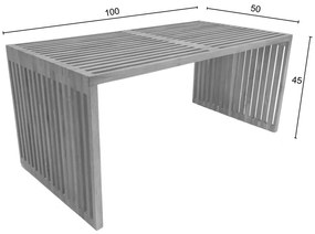 Τραπέζι Marlin pakoworld teak ξύλο σε φυσική απόχρωση 100x50x45εκ