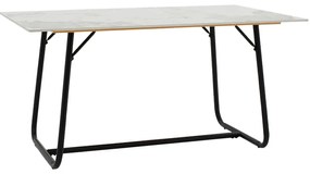 Τραπέζι Revello pakoworld sintered stone λευκό μαρμάρου-μαύρο 150x90x75εκ