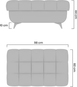 Πουφ Valer/ χωρίς αποθηκευτικό χώρο/ Γκρι/ 98x44x60/ BOG099