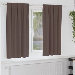 vidaXL Κουρτίνες 2 pcs Σκούρο καφέ Σκούρο καφέ Πολυεστέρας