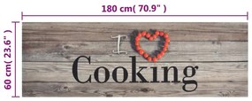 Χαλί Κουζίνας Πλενόμενο Γκρι Επιγρ. Cooking 60x180 εκ. Βελούδο - Πολύχρωμο
