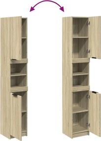 vidaXL Ντουλάπι Μπάνιου Sonoma Δρυς 32x34x188,5 εκ. Επεξεργ. Ξύλο