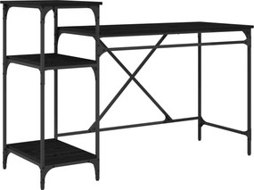 vidaXL Γραφείο Μαύρη Οξυά 135 x 50 x 90 cm Επεξεργασμένο ξύλο