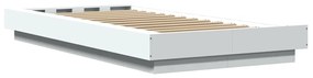 vidaXL Πλαίσιο Κρεβατιού με Φώτα LED Λευκό 100 x 200 εκ. Επεξεργ. Ξύλο