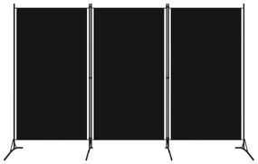 Διαχωριστικό Δωματίου με 3 Πάνελ Μαύρο 260 x 180 εκ.