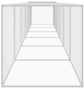 vidaXL Κοτέτσι - Κλουβί με Στέγη Αν. Γκρι 603x98x90 εκ. Γαλβαν. Ατσάλι