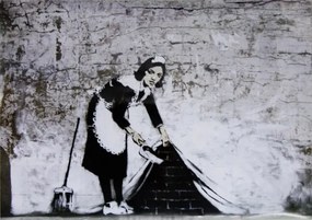 Αφίσα Banksy Street Art - Cleaning Maid, (59 x 42 cm)