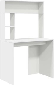 vidaXL Γραφείο με ράφι Λευκό 91 x 50 x 149 εκ Επεξεργασμένο ξύλο