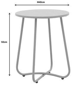 Τραπέζι Bramwell μέταλλο μπεζ Φ40x50εκ 40x40x50 εκ.